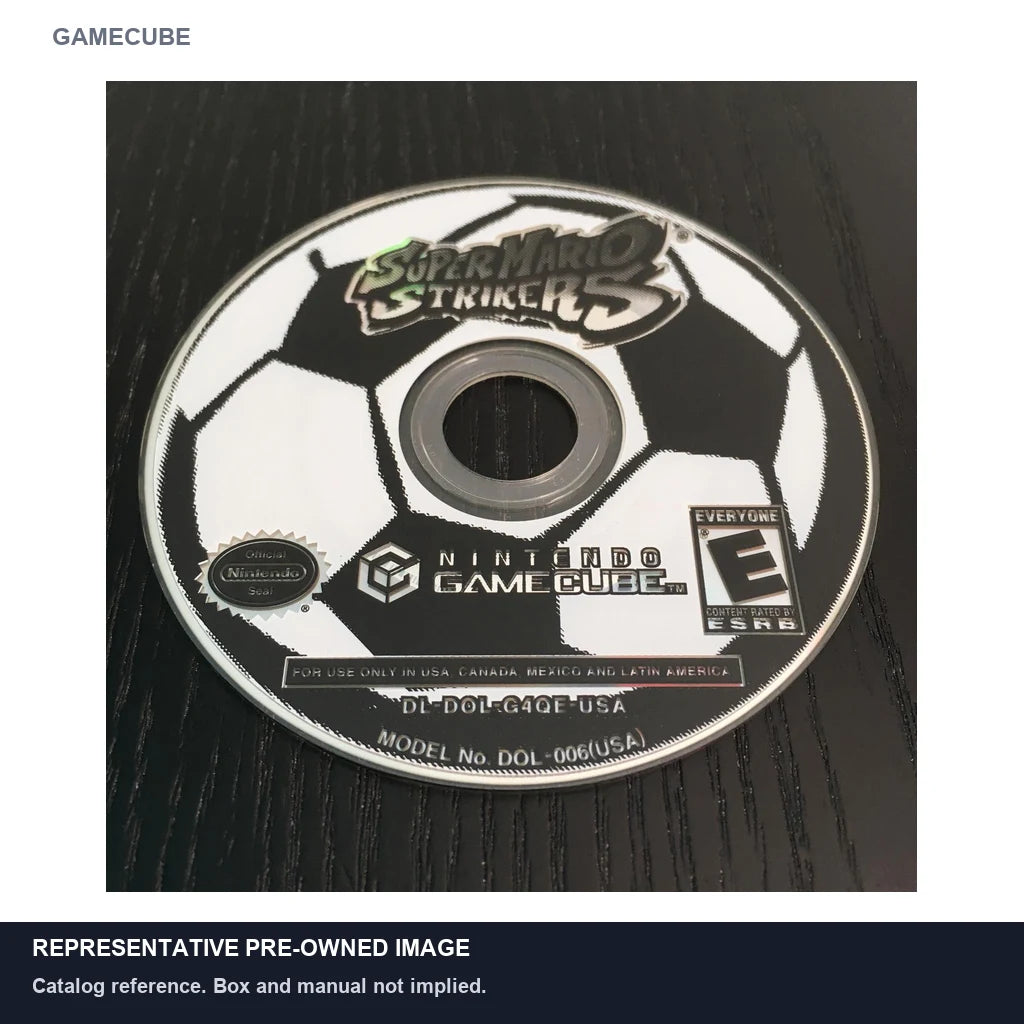 Representative pre-owned Super Mario Strikers (GameCube), white product reference.