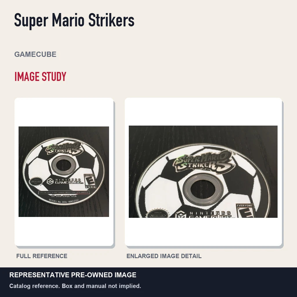Representative pre-owned Super Mario Strikers (GameCube), full image and detail.