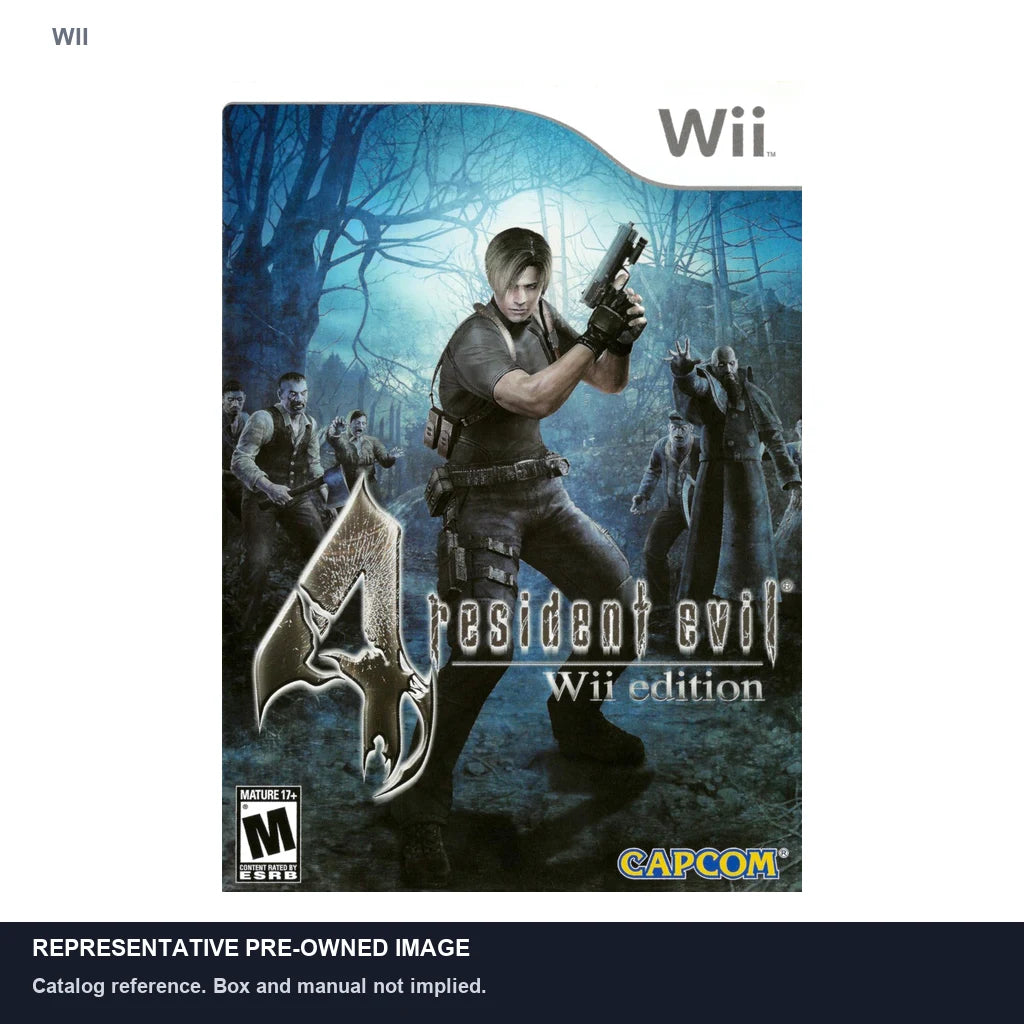 Representative pre-owned Resident Evil 4 (Wii), white product reference.