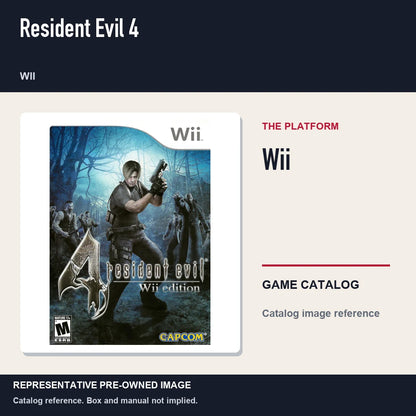 Representative pre-owned Resident Evil 4 (Wii), platform product layout.