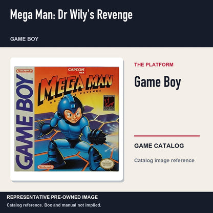 Representative pre-owned Mega Man: Dr Wily's Revenge (Game Boy), platform product layout.
