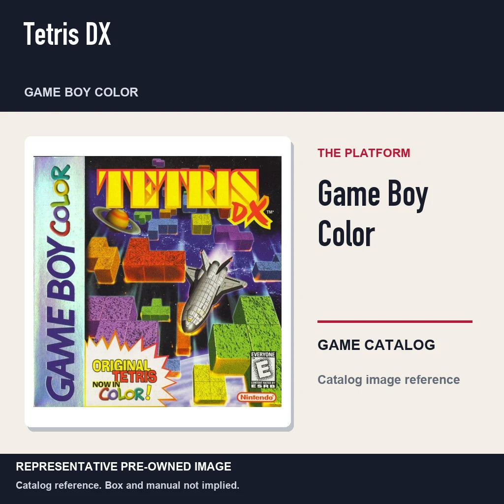 Representative pre-owned Tetris DX (Game Boy Color), platform product layout.