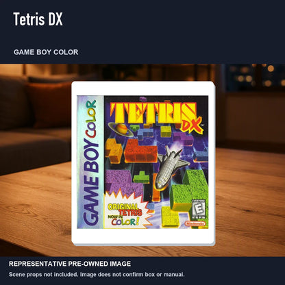 Representative pre-owned Tetris DX (Game Boy Color), product image in a styled room scene.