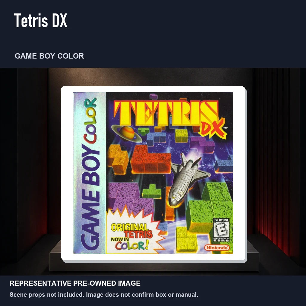 Representative pre-owned Tetris DX (Game Boy Color), product image on a display panel.