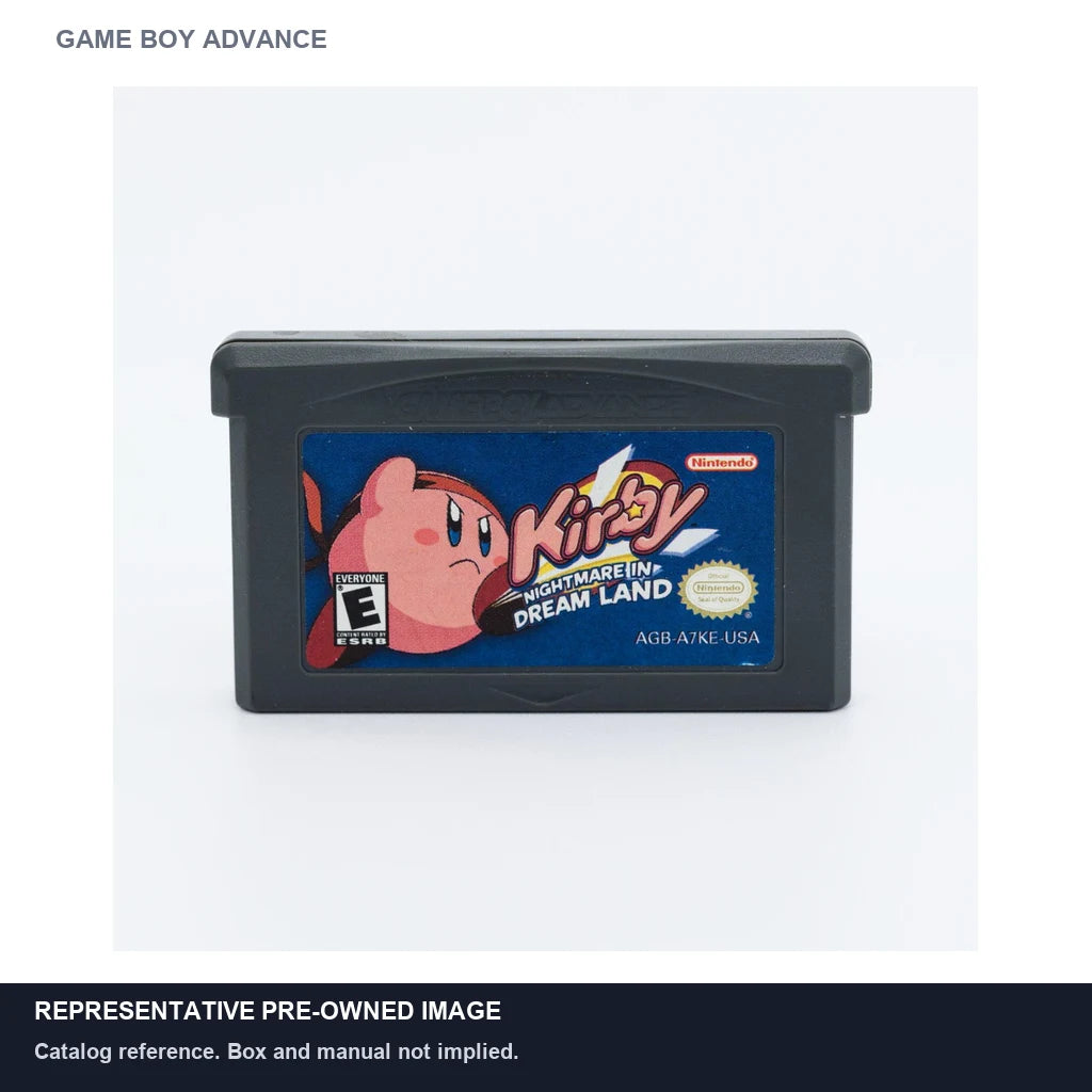 Representative pre-owned Kirby: Nightmare in Dream Land (Game Boy Advance), white product reference.