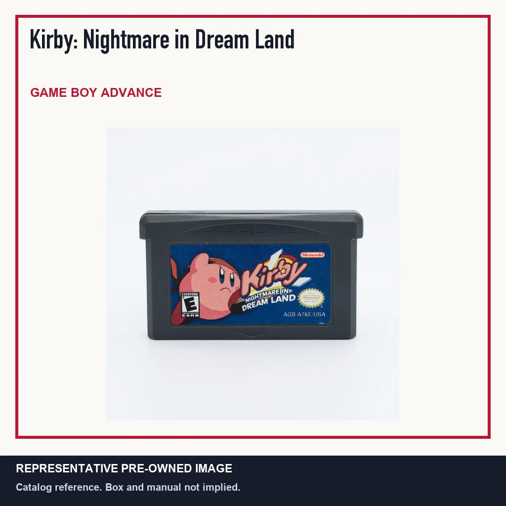 Representative pre-owned Kirby: Nightmare in Dream Land (Game Boy Advance), minimal product layout.