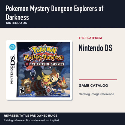 Representative pre-owned Pokemon Mystery Dungeon Explorers of Darkness (Nintendo DS), platform product layout.