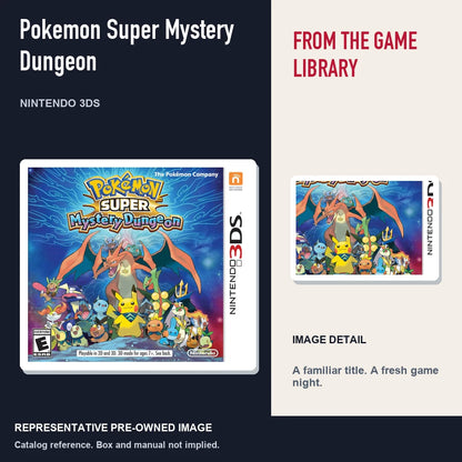 Representative pre-owned Pokemon Super Mystery Dungeon (Nintendo 3DS), editorial image and detail.