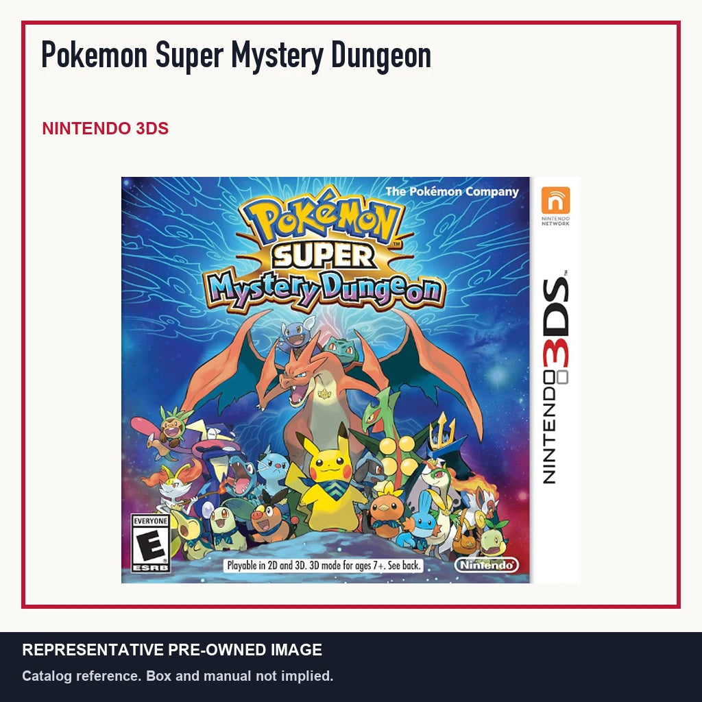 Representative pre-owned Pokemon Super Mystery Dungeon (Nintendo 3DS), minimal product layout.