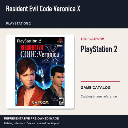 Representative pre-owned Resident Evil Code Veronica X (PlayStation 2), platform product layout.