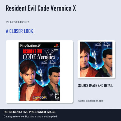 Representative pre-owned Resident Evil Code Veronica X (PlayStation 2), full image with detail inset.