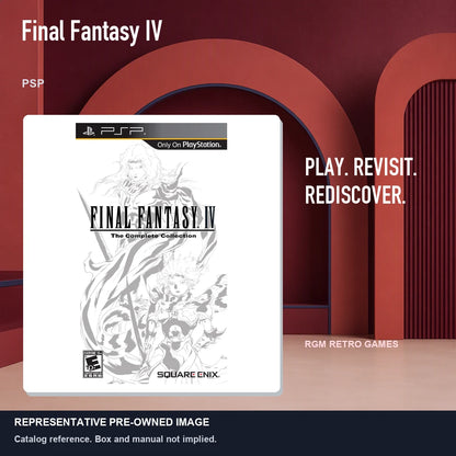 Representative pre-owned Final Fantasy IV (PSP), red retro product layout.