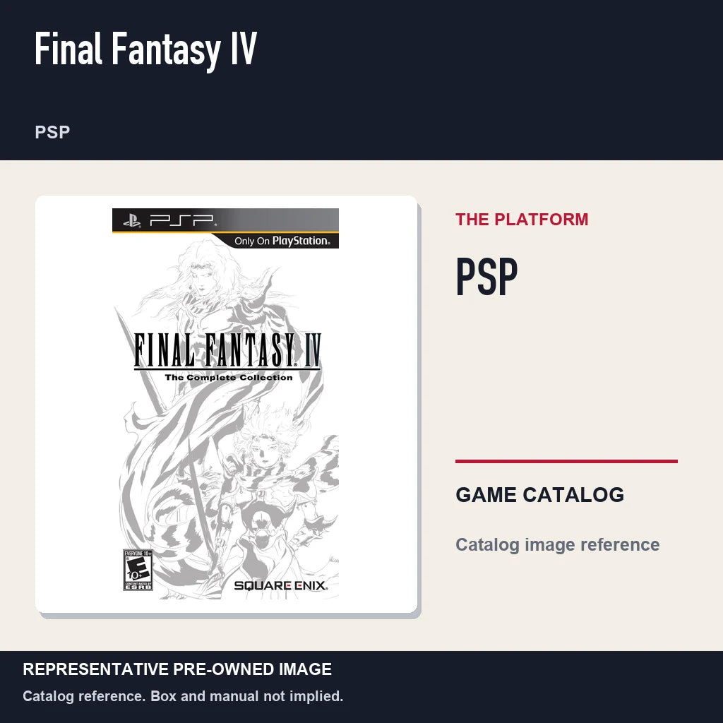 Representative pre-owned Final Fantasy IV (PSP), platform product layout.
