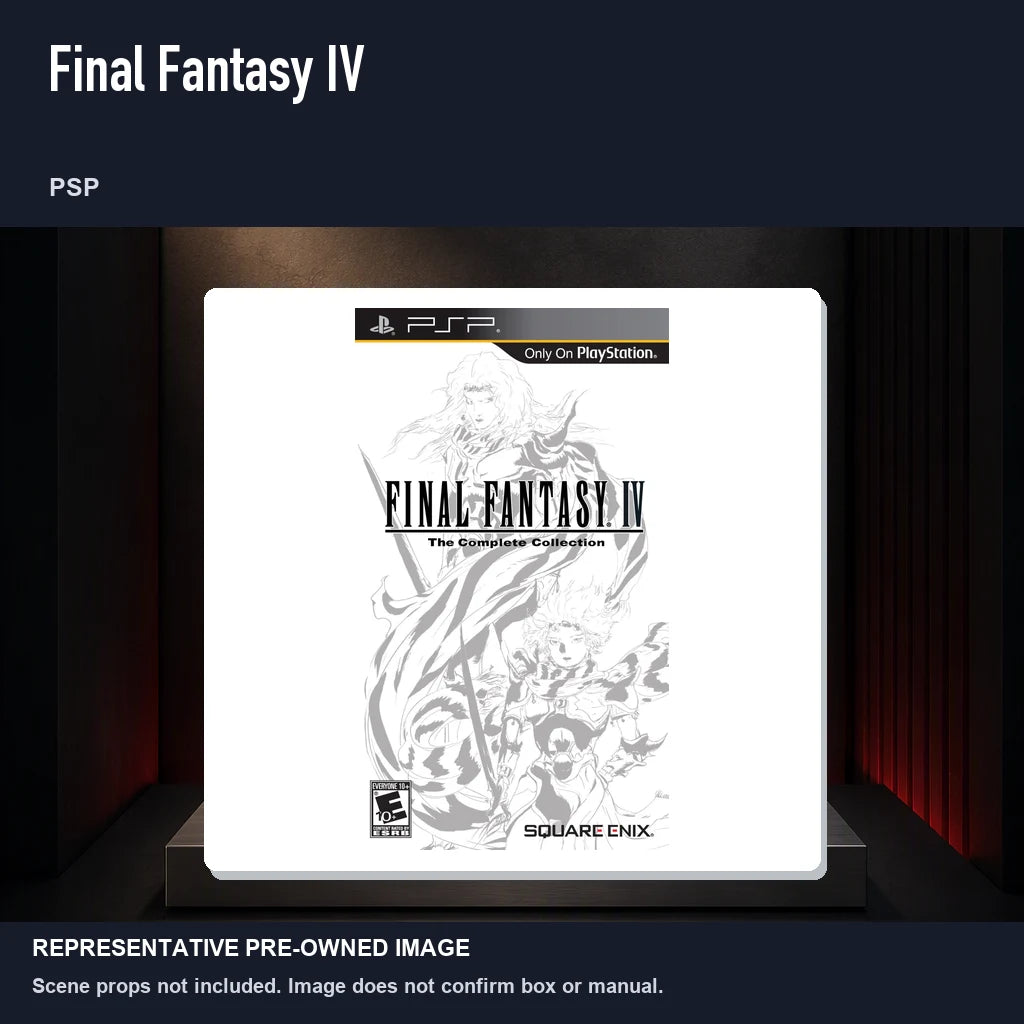 Representative pre-owned Final Fantasy IV (PSP), product image on a display panel.