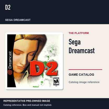 Representative pre-owned D2 (Sega Dreamcast), platform product layout.