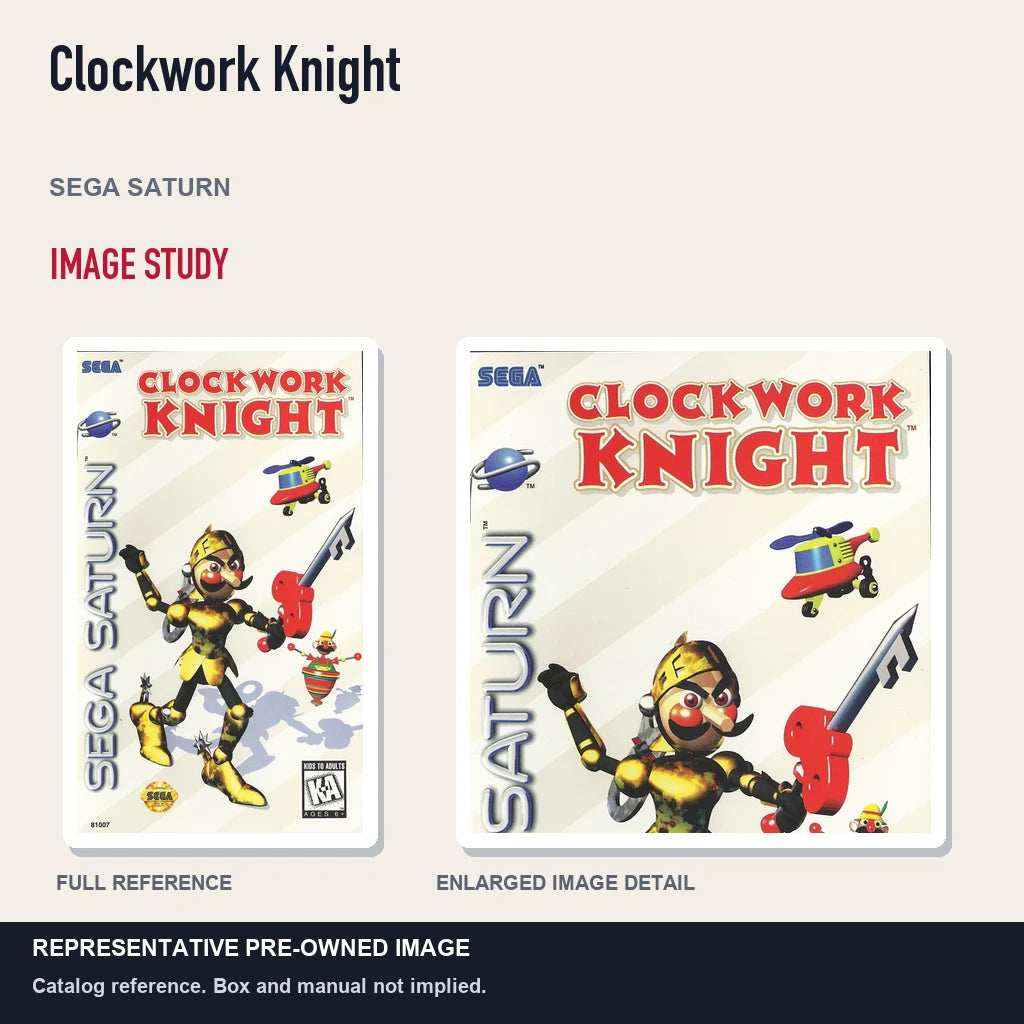 Representative pre-owned Clockwork Knight (Sega Saturn), full image and detail.