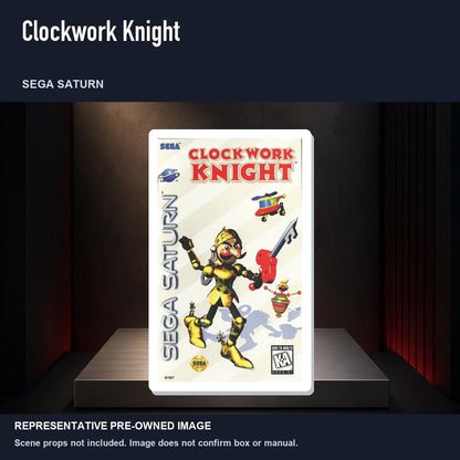 Representative pre-owned Clockwork Knight (Sega Saturn), product image on a display panel.