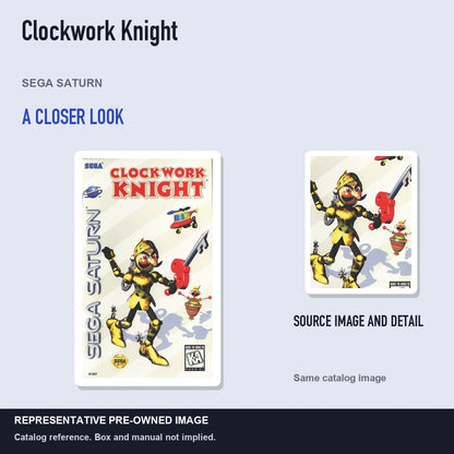 Representative pre-owned Clockwork Knight (Sega Saturn), full image with detail inset.