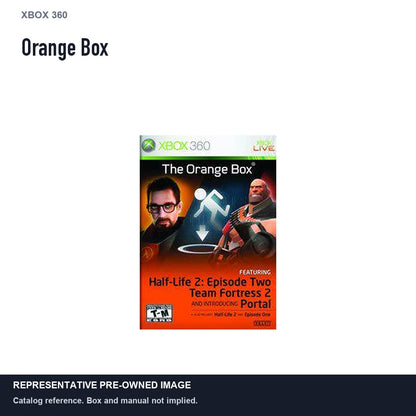 Representative pre-owned Orange Box (Xbox 360), white product reference.