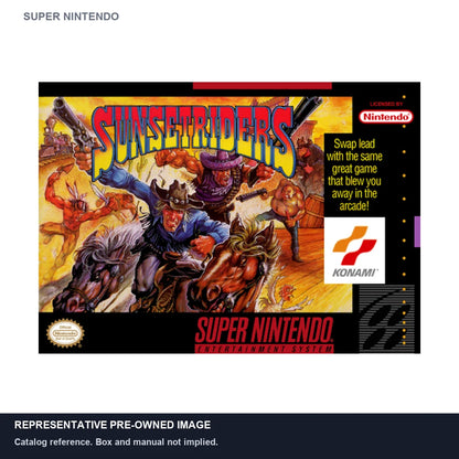 Representative pre-owned Sunset Riders (Super Nintendo), white product reference.