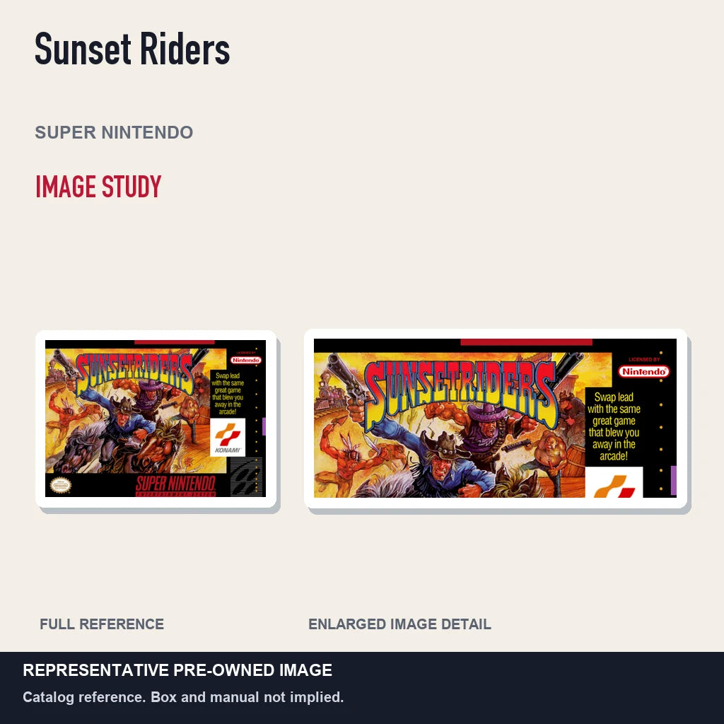 Representative pre-owned Sunset Riders (Super Nintendo), full image and detail.