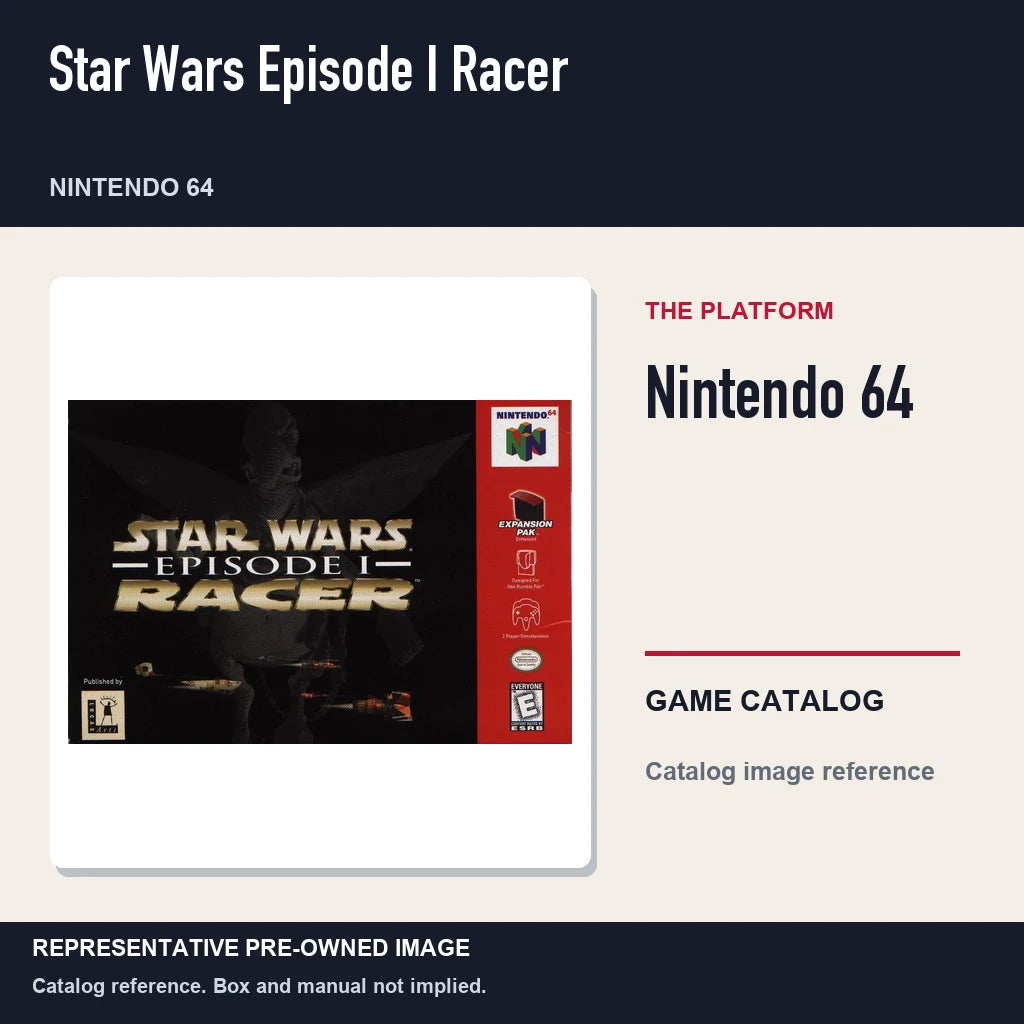 Representative pre-owned Star Wars Episode I Racer (Nintendo 64), platform product layout.