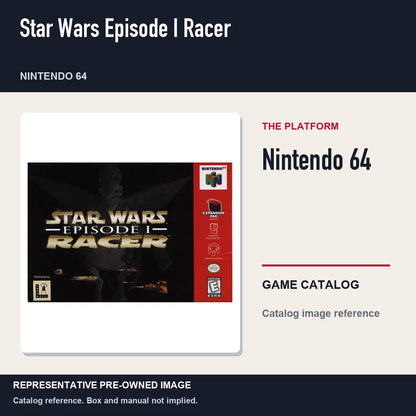 Representative pre-owned Star Wars Episode I Racer (Nintendo 64), platform product layout.