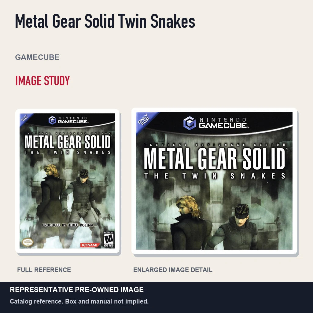 Representative pre-owned Metal Gear Solid Twin Snakes (GameCube), full image and detail.