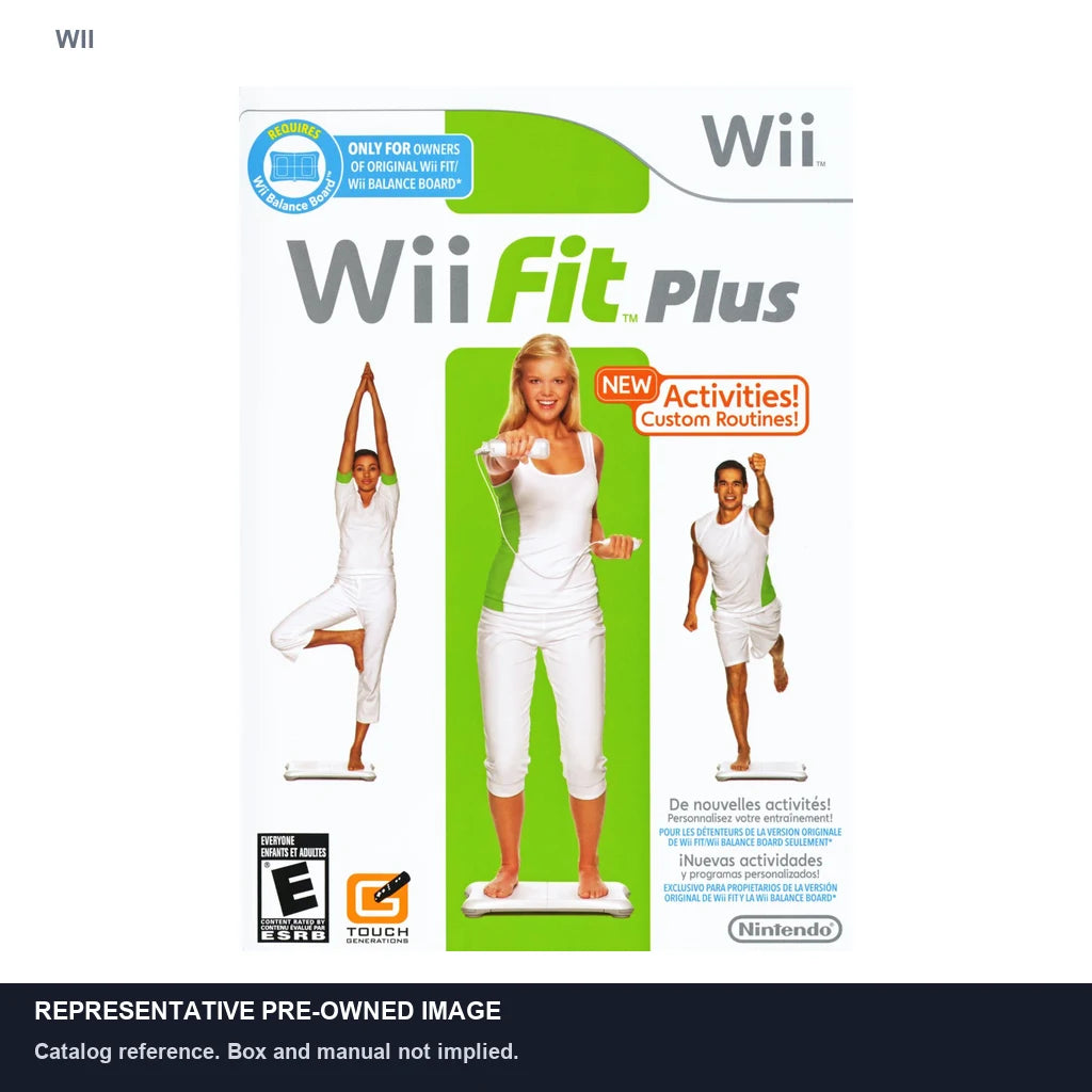 Representative pre-owned Wii Fit Plus (Wii), white product reference.