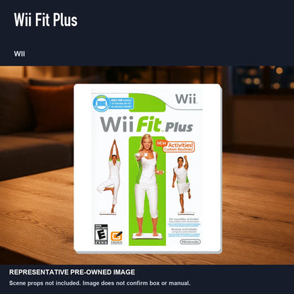 Representative pre-owned Wii Fit Plus (Wii), product image in a styled room scene.