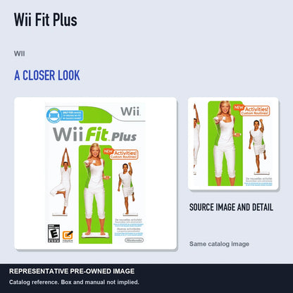 Representative pre-owned Wii Fit Plus (Wii), full image with detail inset.