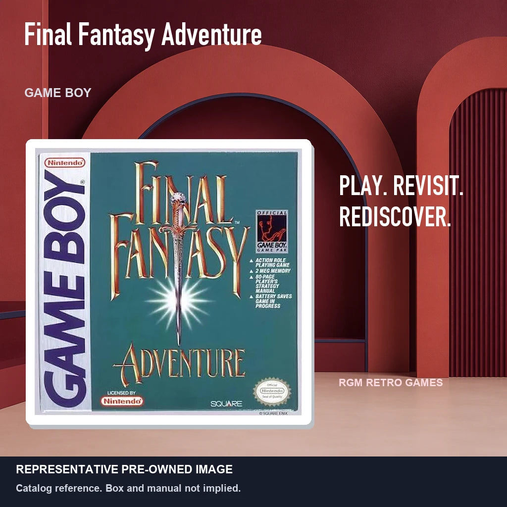 Representative pre-owned Final Fantasy Adventure (Game Boy), red retro product layout.