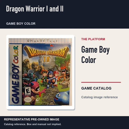 Representative pre-owned Dragon Warrior I and II (Game Boy Color), platform product layout.