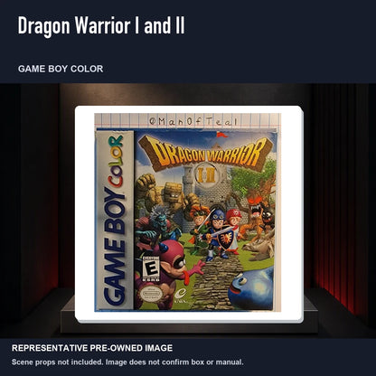 Representative pre-owned Dragon Warrior I and II (Game Boy Color), product image on a display panel.