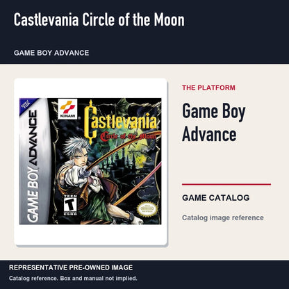 Representative pre-owned Castlevania Circle of the Moon (Game Boy Advance), platform product layout.