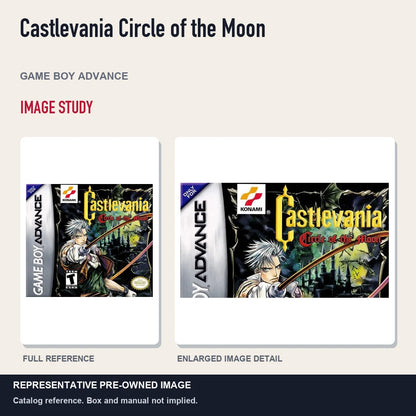 Representative pre-owned Castlevania Circle of the Moon (Game Boy Advance), full image and detail.