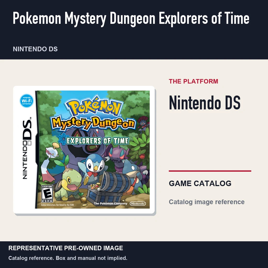 Representative pre-owned Pokemon Mystery Dungeon Explorers of Time (Nintendo DS), platform product layout.