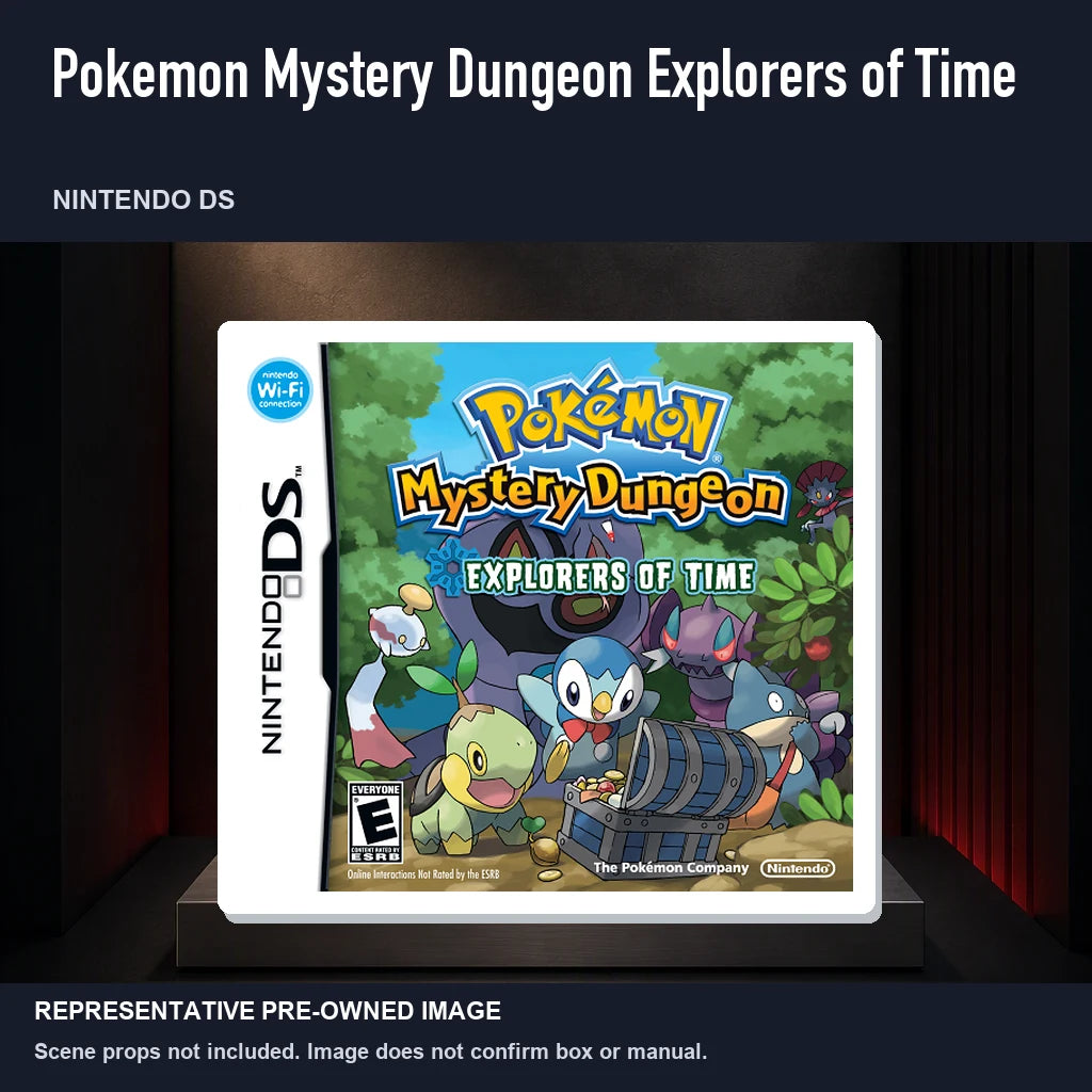Representative pre-owned Pokemon Mystery Dungeon Explorers of Time (Nintendo DS), product image on a display panel.