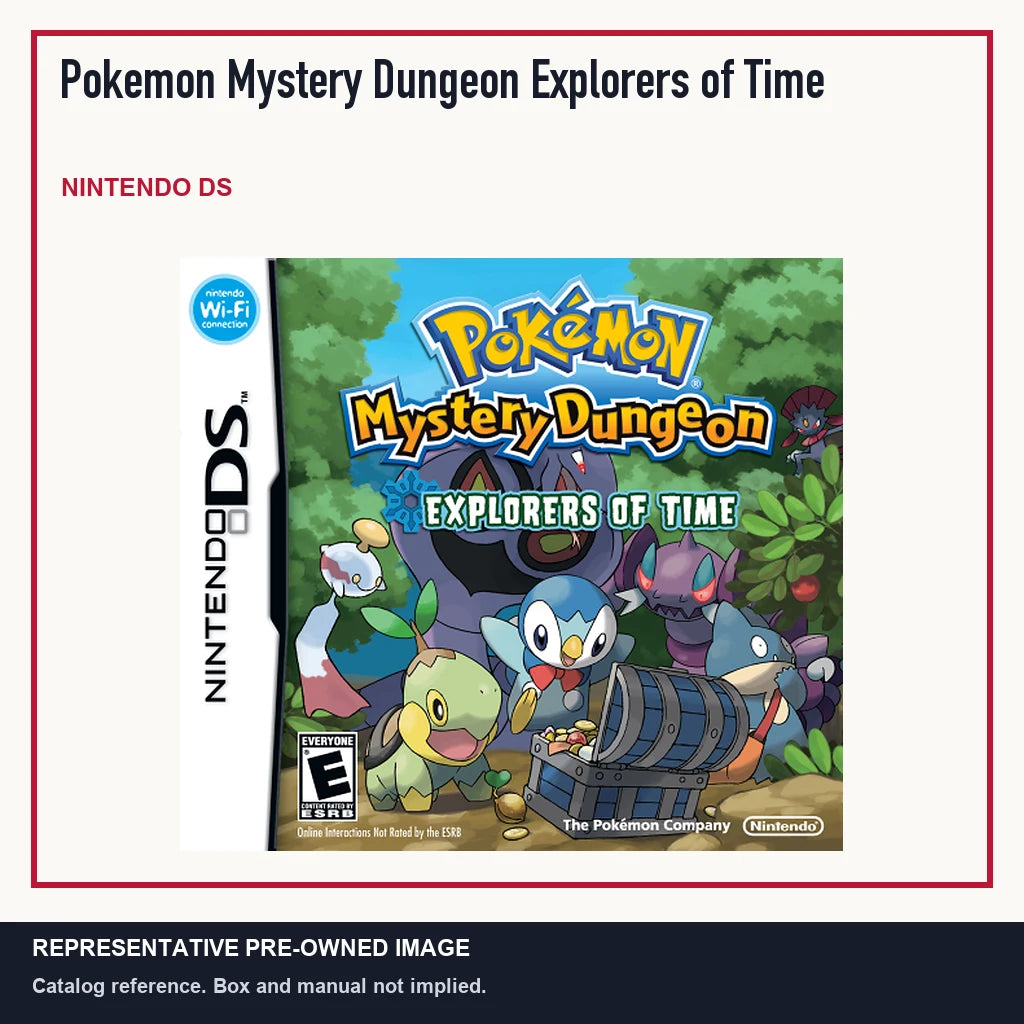 Representative pre-owned Pokemon Mystery Dungeon Explorers of Time (Nintendo DS), minimal product layout.