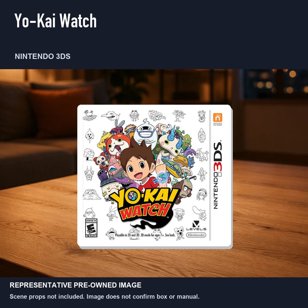 Representative pre-owned Yo-Kai Watch (Nintendo 3DS), product image in a styled room scene.