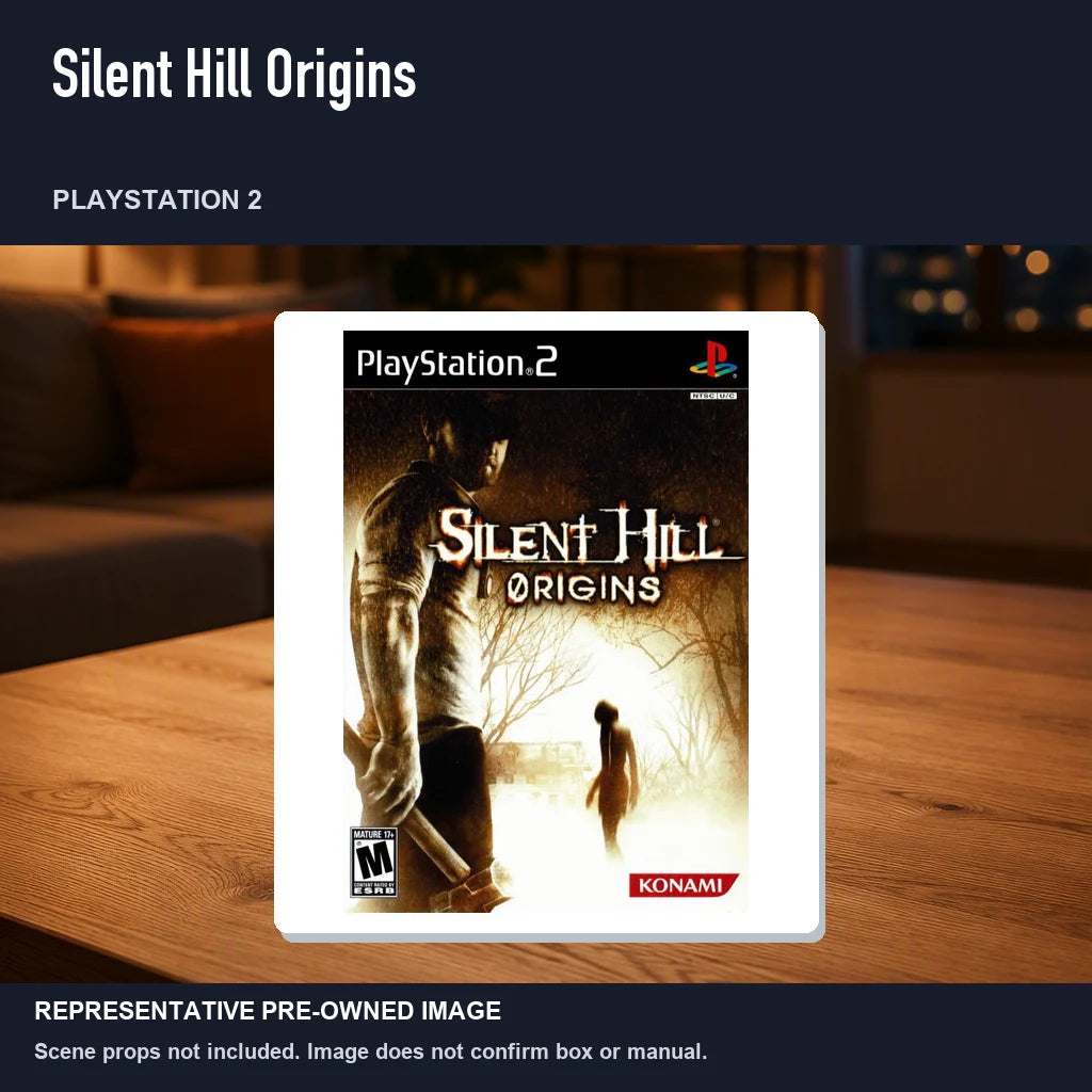 Representative pre-owned Silent Hill Origins (PlayStation 2), product image in a styled room scene.