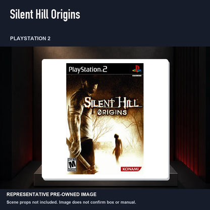 Representative pre-owned Silent Hill Origins (PlayStation 2), product image on a display panel.