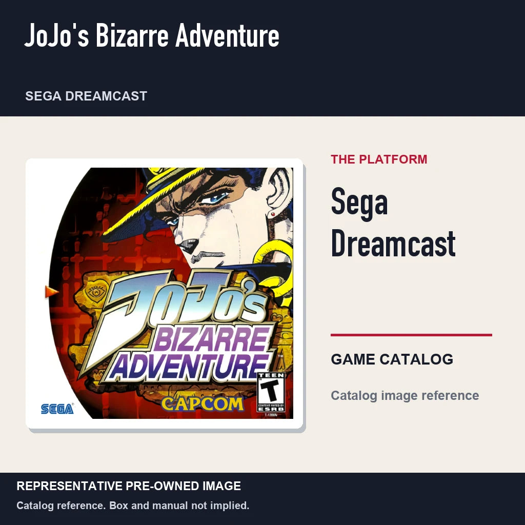 Representative pre-owned JoJo's Bizarre Adventure (Sega Dreamcast), platform product layout.