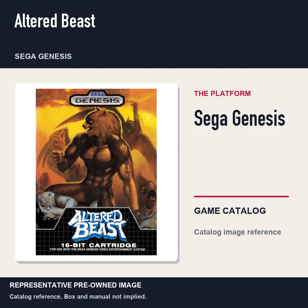 Representative pre-owned Altered Beast (Sega Genesis), platform product layout.