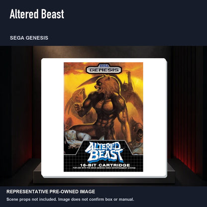 Representative pre-owned Altered Beast (Sega Genesis), product image on a display panel.