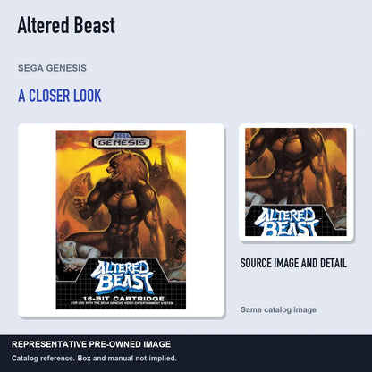 Representative pre-owned Altered Beast (Sega Genesis), full image with detail inset.