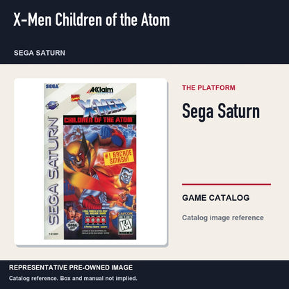 Representative pre-owned X-Men Children of the Atom (Sega Saturn), platform product layout.