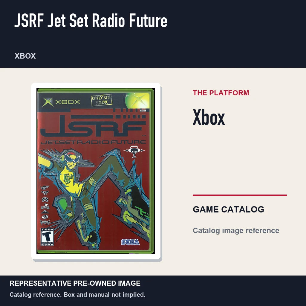 Representative pre-owned JSRF Jet Set Radio Future (Xbox), platform product layout.