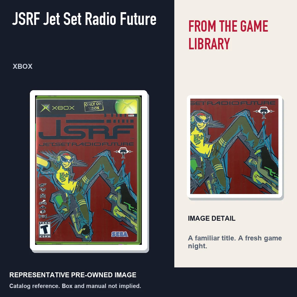 Representative pre-owned JSRF Jet Set Radio Future (Xbox), editorial image and detail.