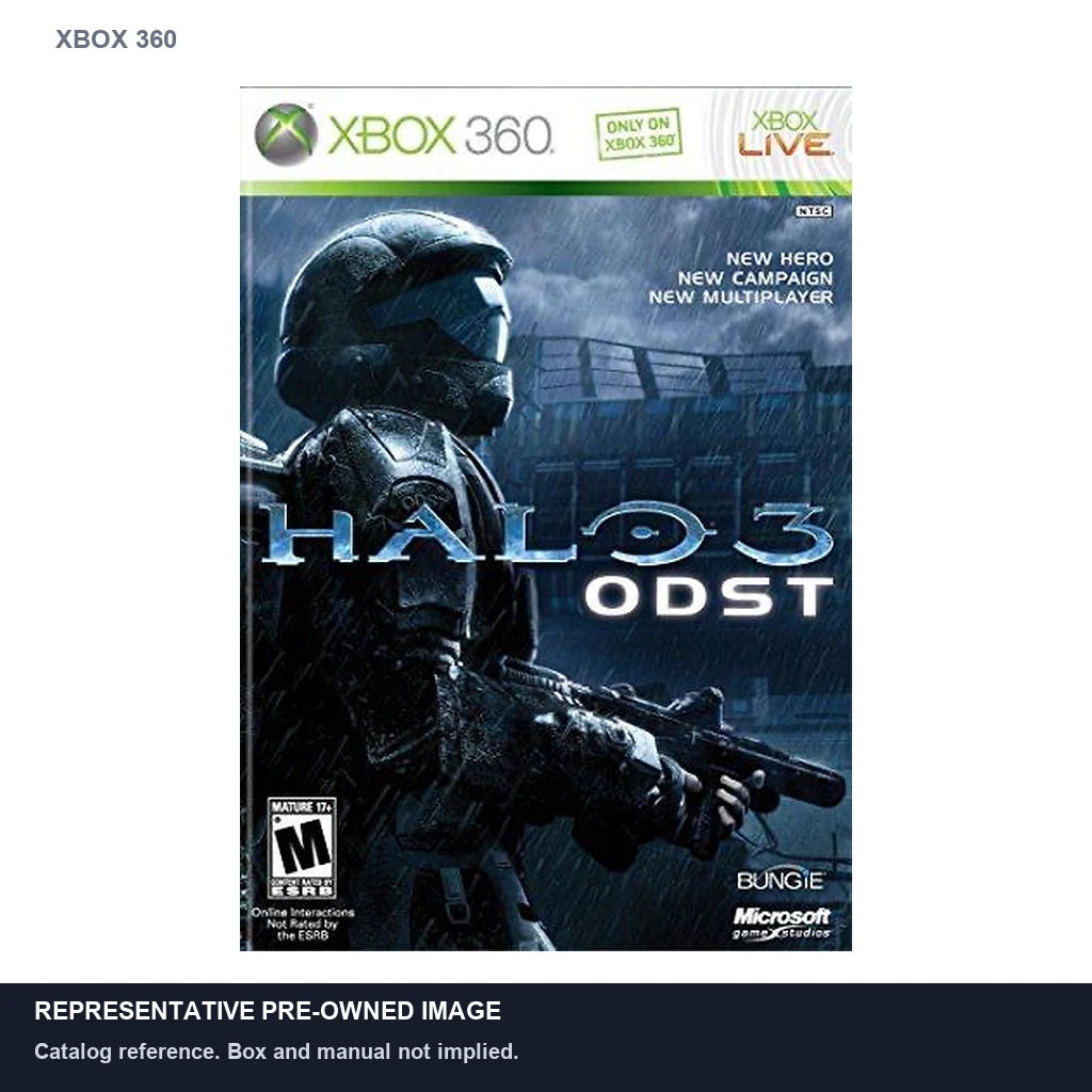 Representative pre-owned Halo 3: ODST (Xbox 360), white product reference.